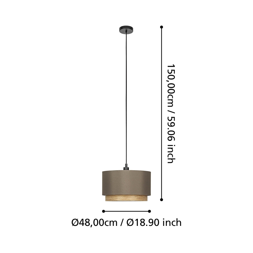 Eglo - Lestenec na vrvici 1xE27/40W/230V rjava
