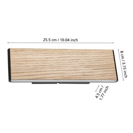 Eglo - LED Stenska svetilka 2xLED/4,2W/230V 3000K hrast