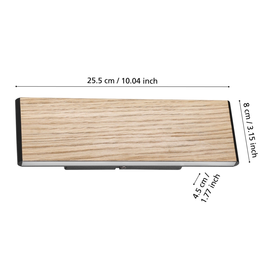 Eglo - LED Stenska svetilka 2xLED/4,2W/230V 3000K hrast