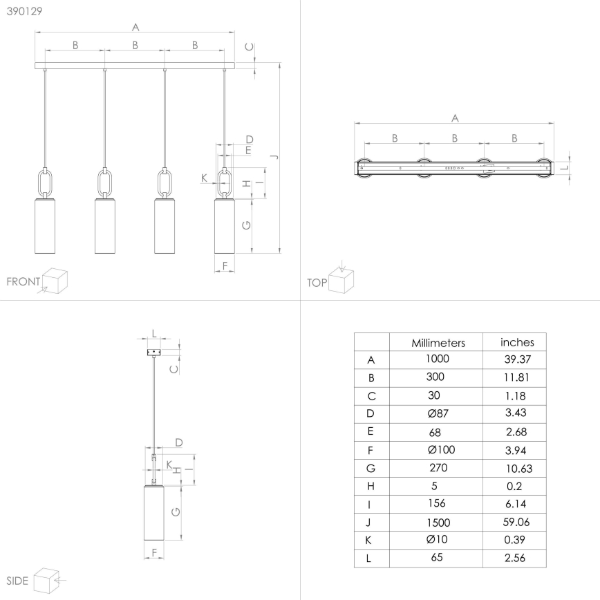 Eglo - Lestenec na vrvici 4xE27/40W/230V sijajni krom