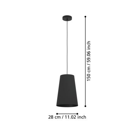 Eglo - Lestenec na vrvici 1xE27/40W/230V črna