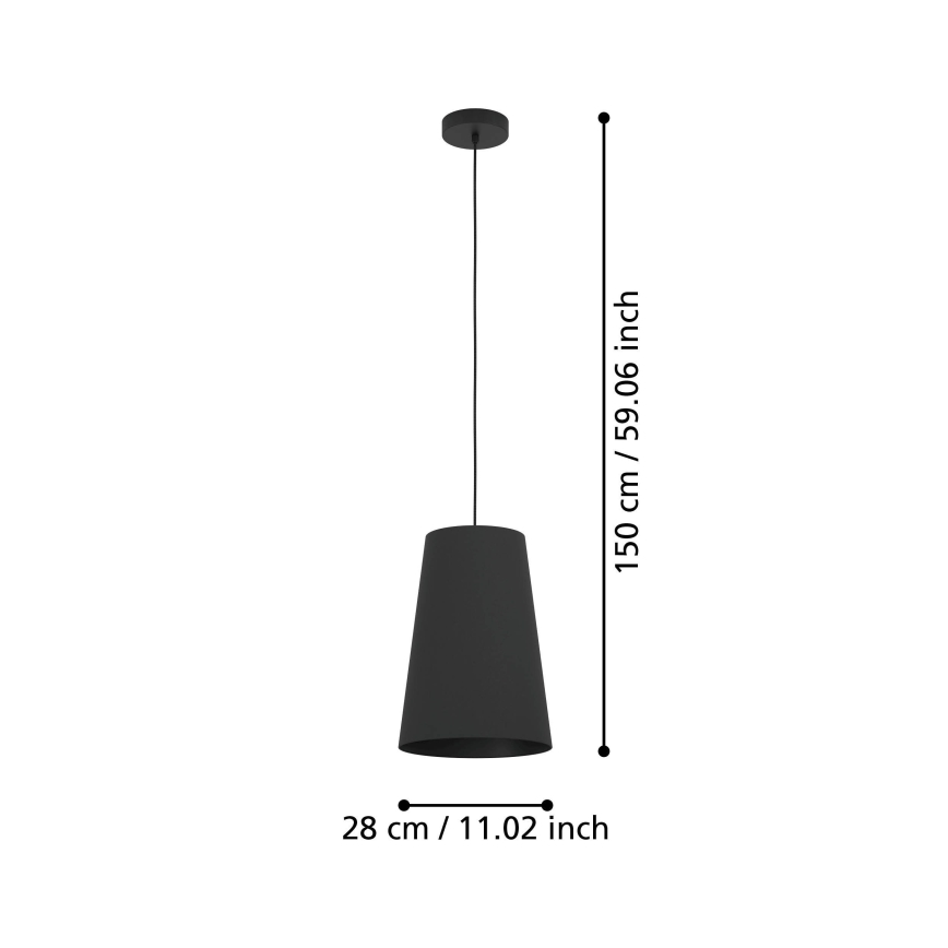 Eglo - Lestenec na vrvici 1xE27/40W/230V črna