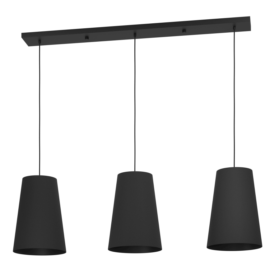 Eglo - Lestenec na vrvici 3xE27/40W/230V črna