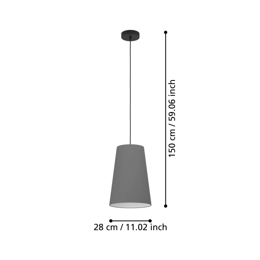 Eglo - Lestenec na vrvici 1xE27/40W/230V siva