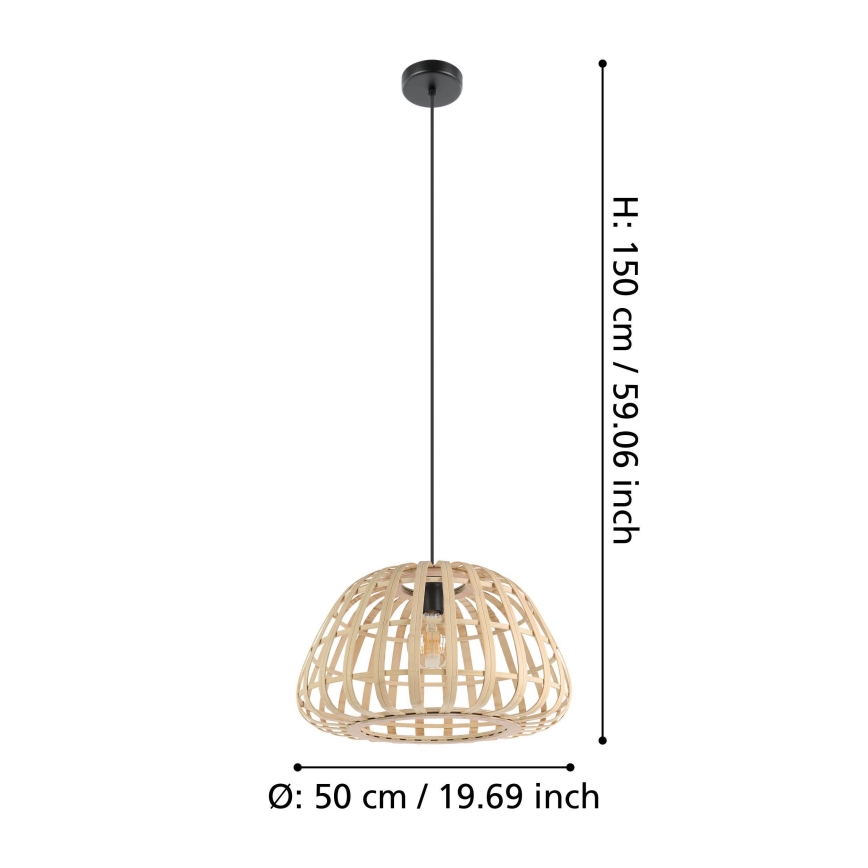 Eglo - Lestenec na vrvici 1xE27/40W/230V pr. 50 cm bambus