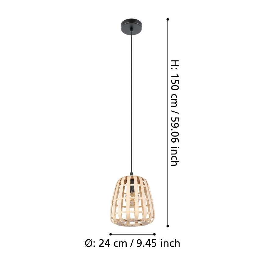 Eglo - Lestenec na vrvici 1xE27/40W/230V pr. 24 cm bambus