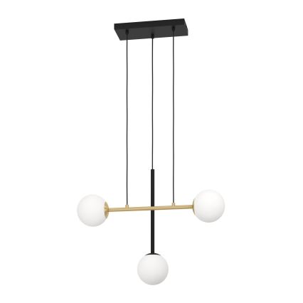 Eglo - Lestenec na vrvici 3xE14/40W/230V zlata/črna
