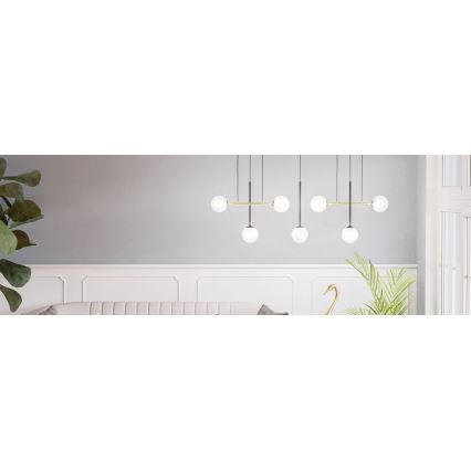 Eglo - Lestenec na vrvici 7xE14/40W/230V zlata/črna