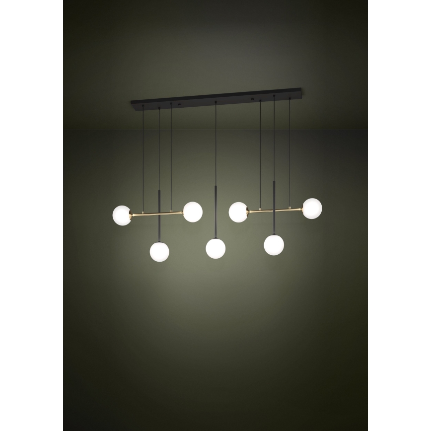 Eglo - Lestenec na vrvici 7xE14/40W/230V zlata/črna