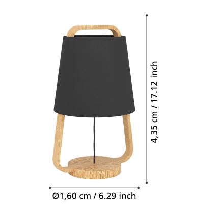 Eglo - Namizna svetilka 1xE27/40W/230V črna