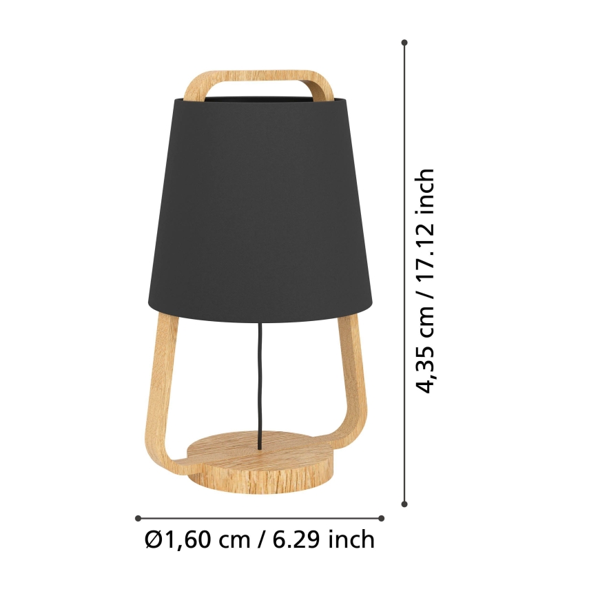 Eglo - Namizna svetilka 1xE27/40W/230V črna