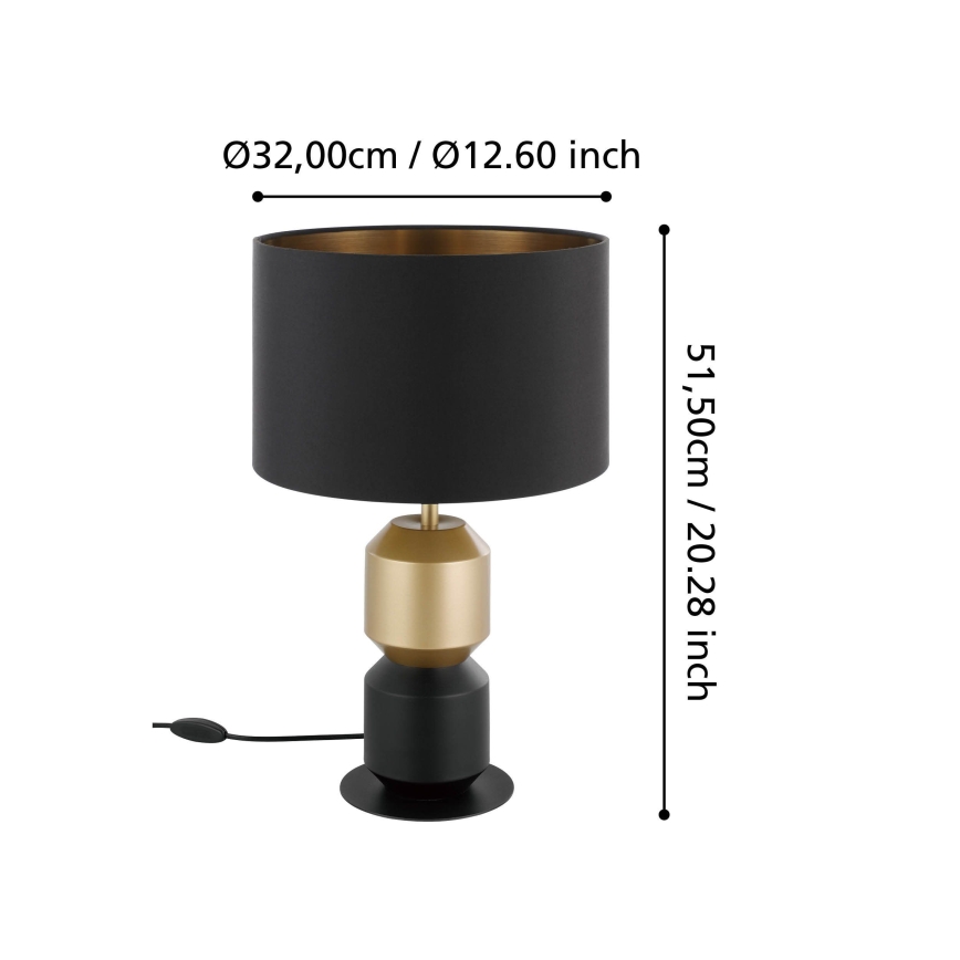 Eglo - Namizna svetilka 1xE27/40W/230V črna/zlata
