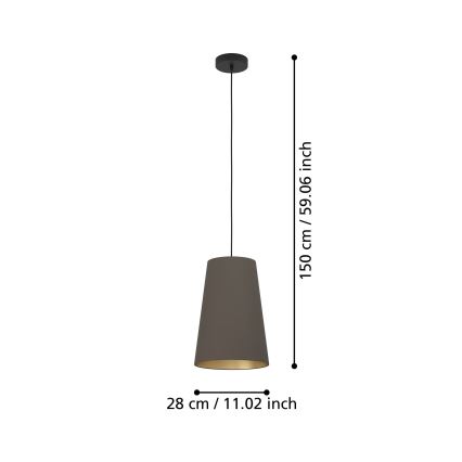 Eglo - Lestenec na vrvici 1xE27/40W/230V rjava
