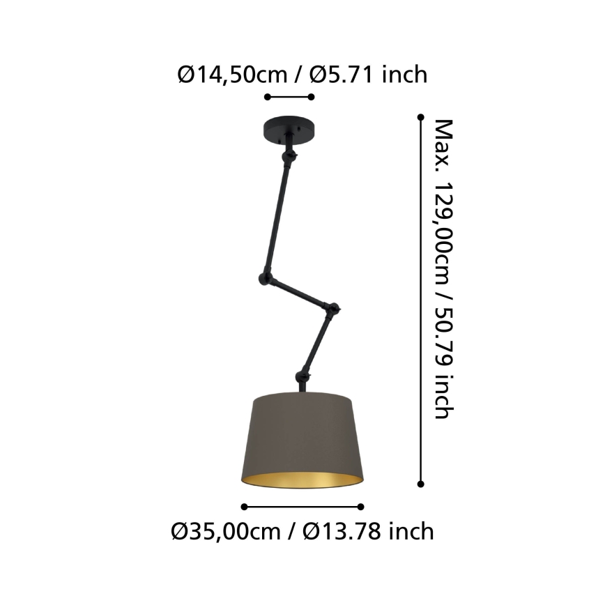 Eglo - Lestenec na drogu 1xE27/40W/230V rjava