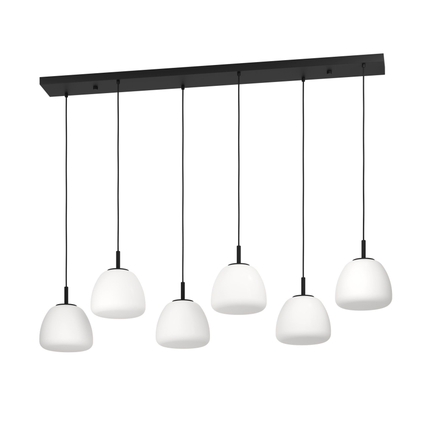 Eglo - Lestenec na vrvici 6xE27/40W/230V črna