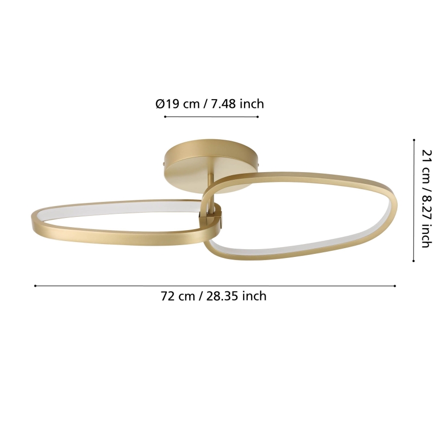 Eglo - LED Zatemnitveni nadgradni lestenec LED/25W/230V 3000K zlata