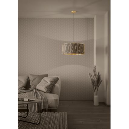 Eglo - Lestenec na vrvici 1xE27/40W/230V zlata/rjava