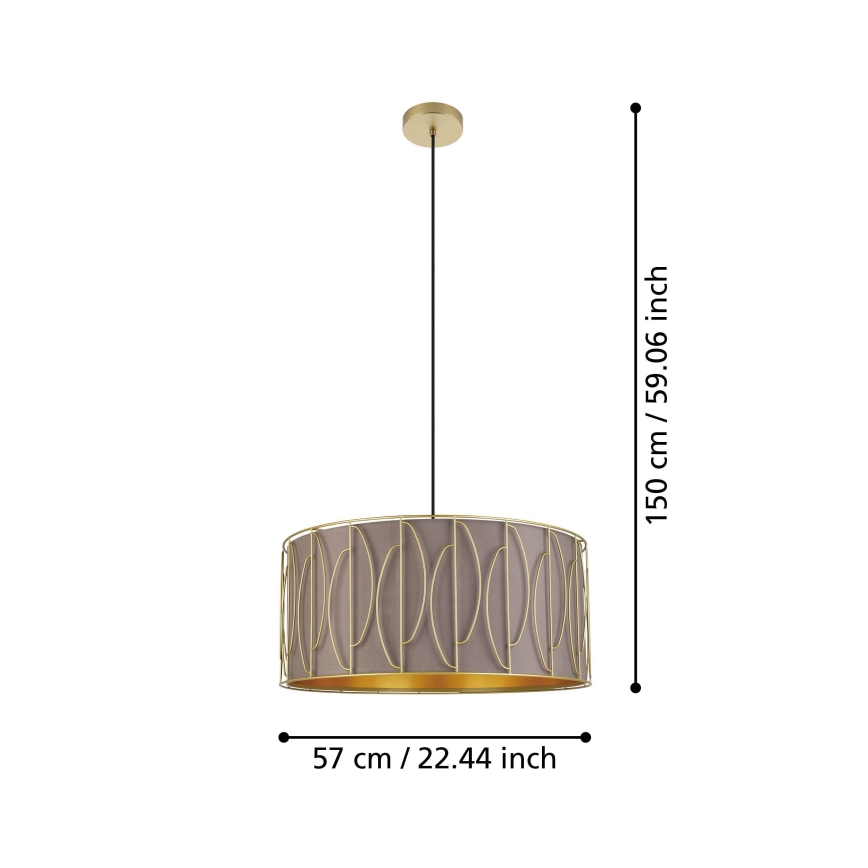 Eglo - Lestenec na vrvici 1xE27/40W/230V zlata/rjava