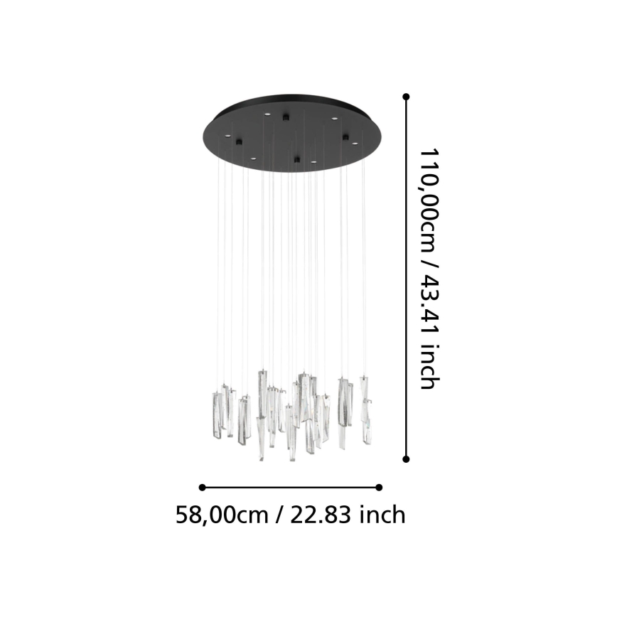 Eglo - LED Zatemnitveni lestenec na vrvici 6xLED/4,2W/230V 3000K prozorna