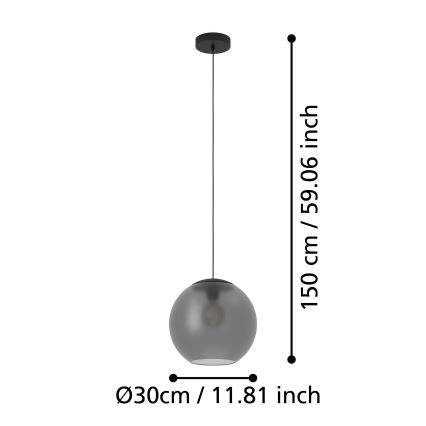 Eglo - Lestenec na vrvici 1xE27/40W/230V dimna