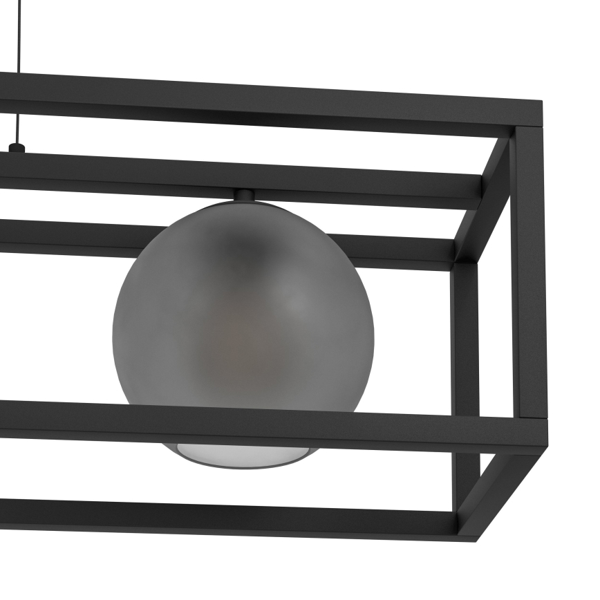 Eglo - Lestenec na vrvici 3xE27/40W/230V dimna/črna