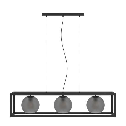 Eglo - Lestenec na vrvici 3xE27/40W/230V dimna/črna