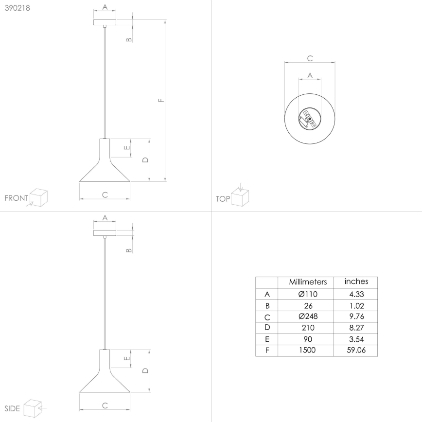 Eglo - Lestenec na vrvici 1xE27/28W/230V črna