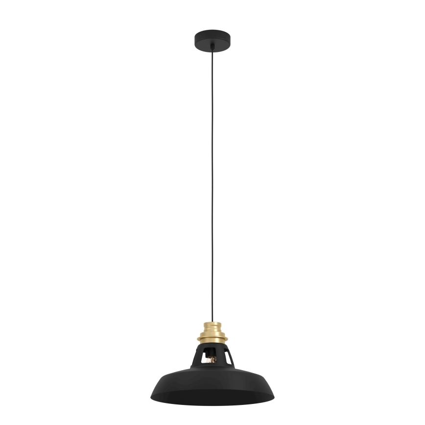 Eglo - Lestenec na vrvici 1xE27/40W/230V črna/zlata