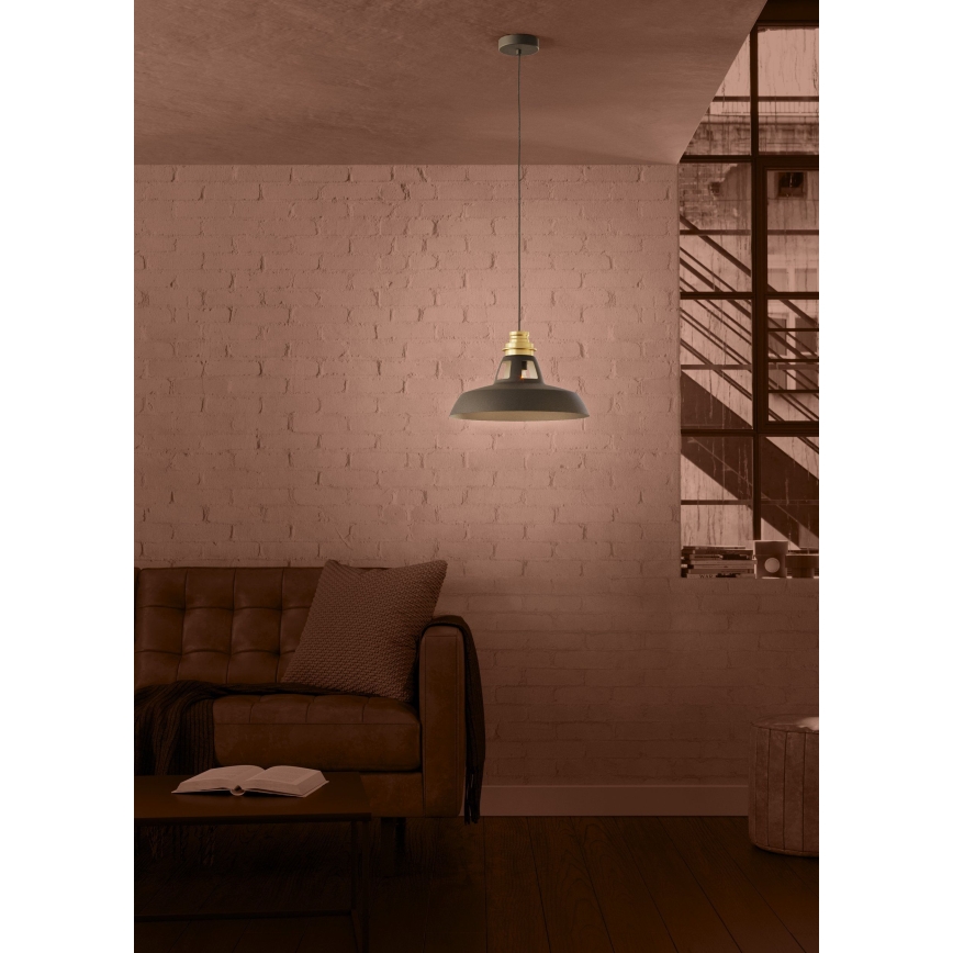 Eglo - Lestenec na vrvici 1xE27/40W/230V črna/zlata
