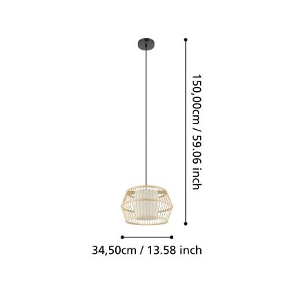 Eglo - Lestenec na vrvici 1xE27/40W/230V bambus