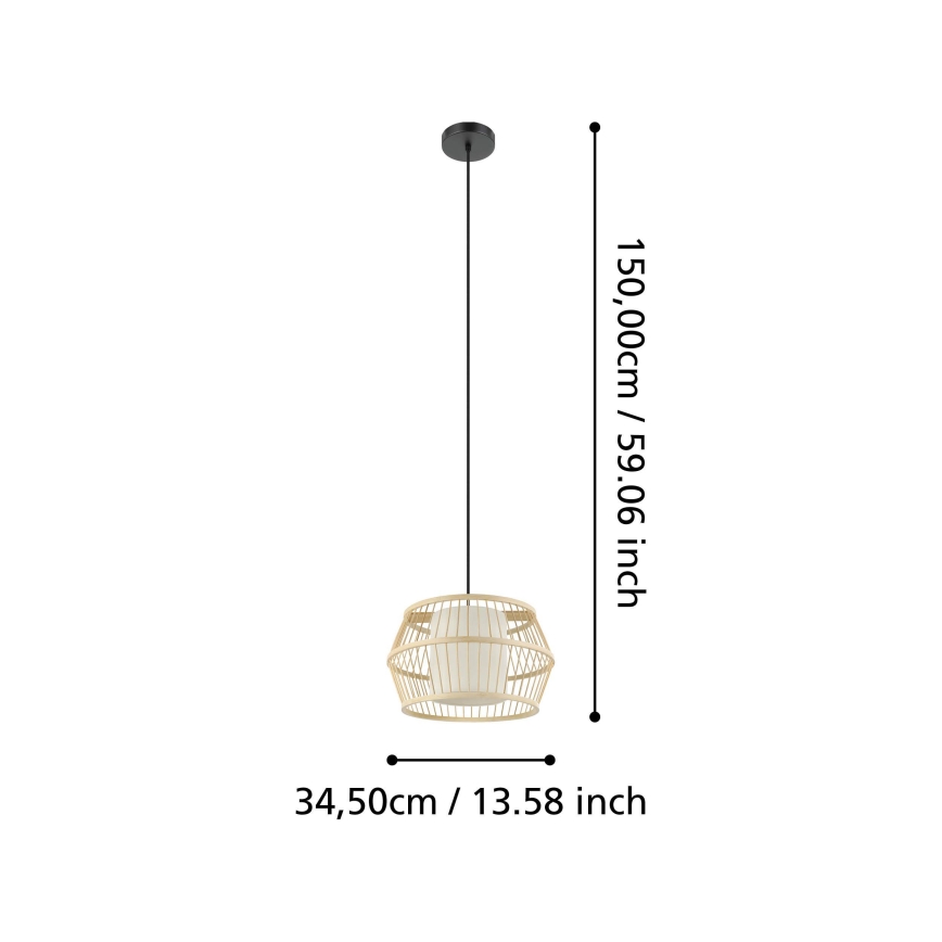 Eglo - Lestenec na vrvici 1xE27/40W/230V bambus