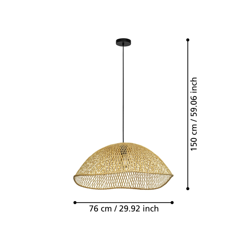 Eglo - Lestenec na vrvici 1xE27/40W/230V pr. 72 cm bambus