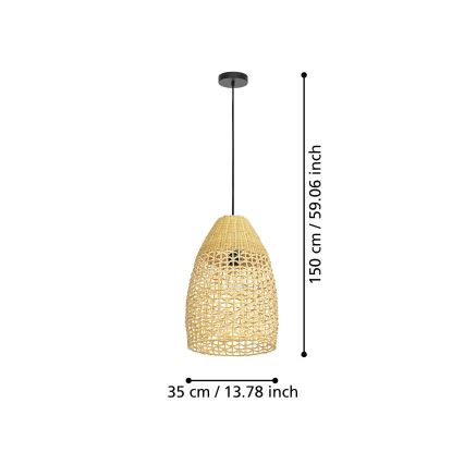 Eglo - Lestenec na vrvici 1xE27/40W/230V pr. 35 cm bambus