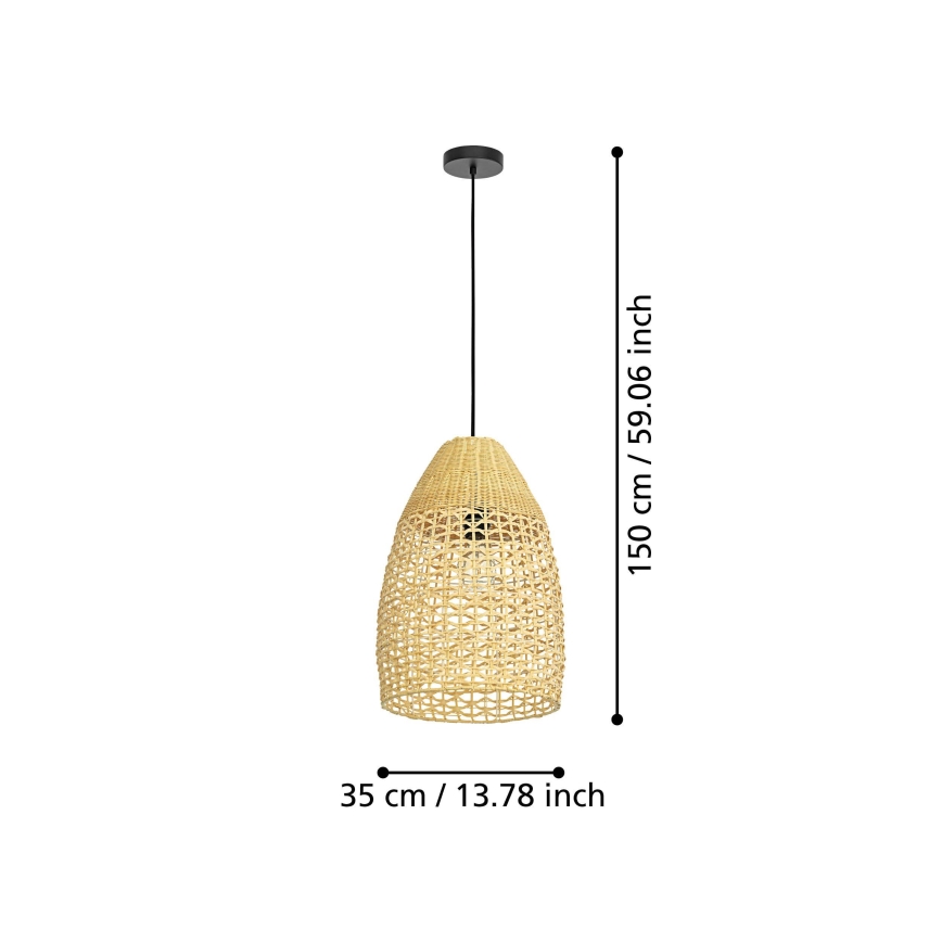 Eglo - Lestenec na vrvici 1xE27/40W/230V pr. 35 cm bambus