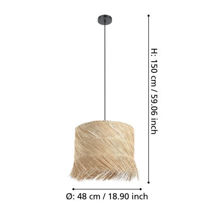 Eglo - Lestenec na vrvici 1xE27/40W/230V ratan