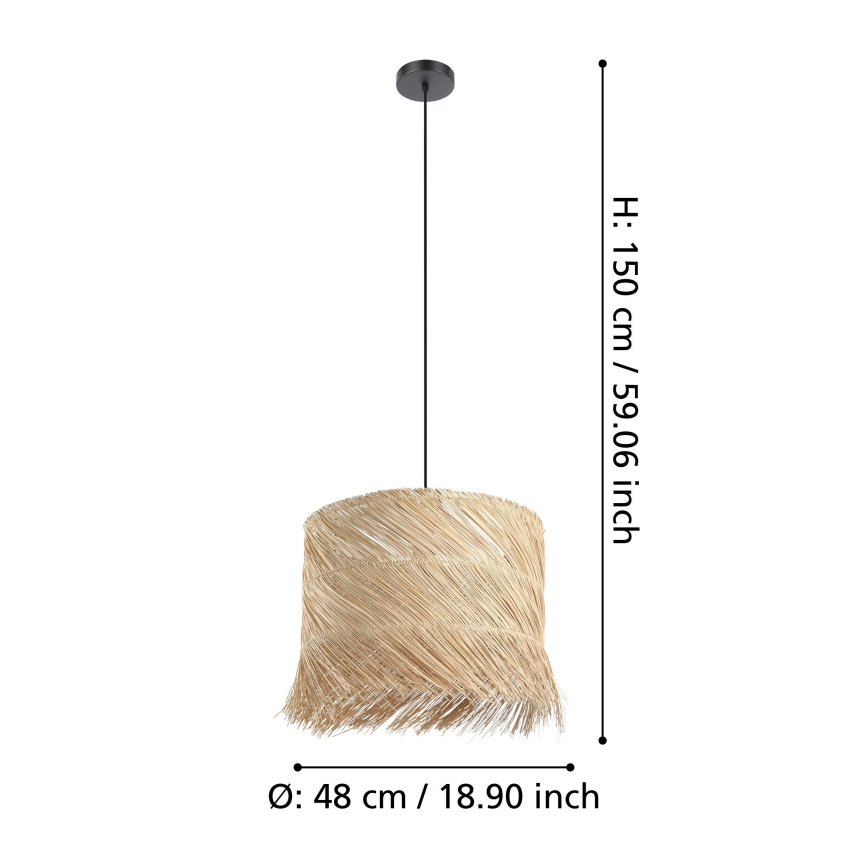 Eglo - Lestenec na vrvici 1xE27/40W/230V ratan