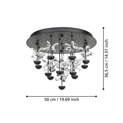 Eglo - LED Zatemnitvena stropna svetilka LED/27W/230V 3000K črna