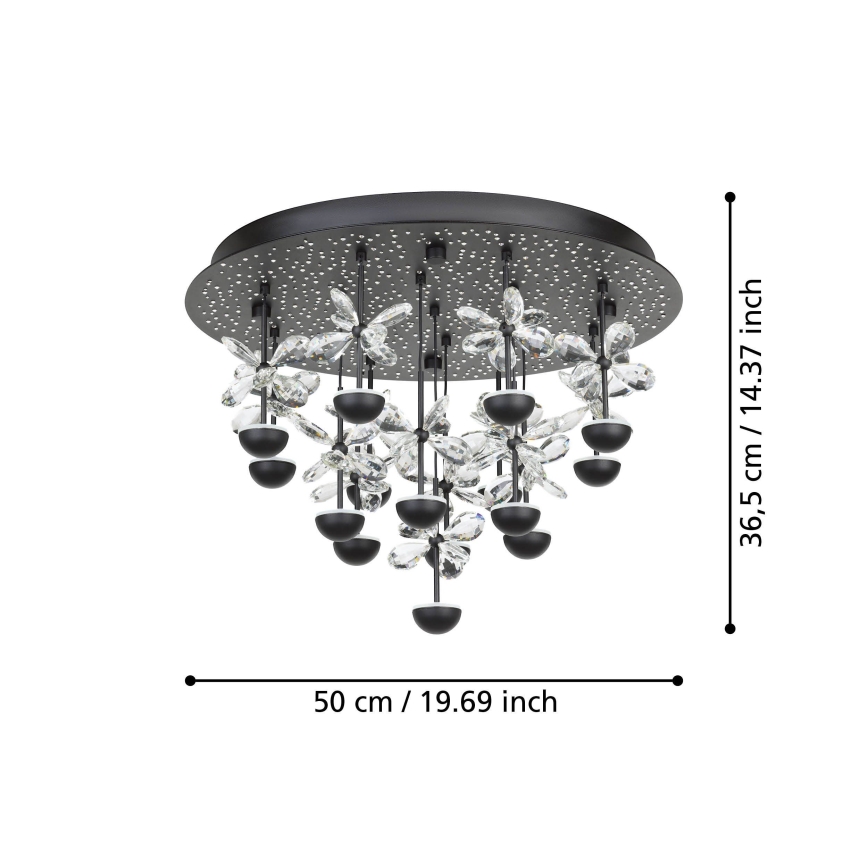 Eglo - LED Zatemnitvena stropna svetilka LED/27W/230V 3000K črna