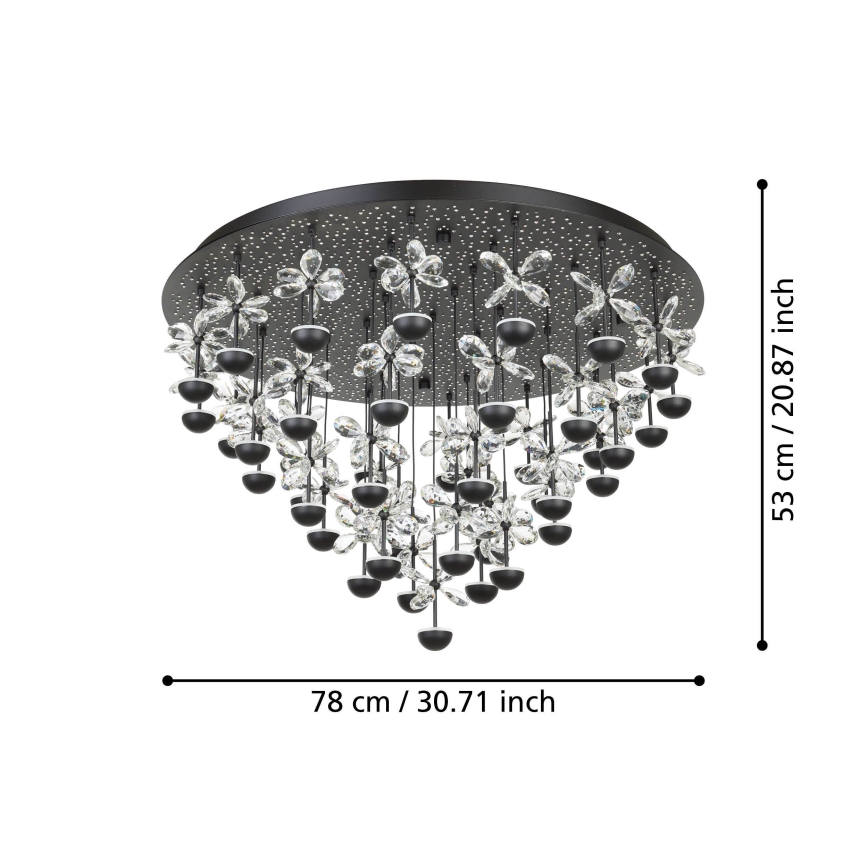 Eglo - LED Zatemnitvena stropna svetilka LED/77,4W/230V 3000K črna