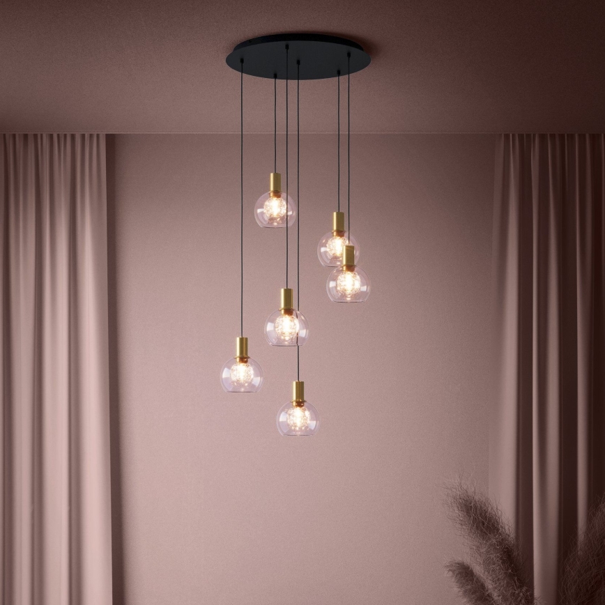 Eglo 390279 - LED Zatemnitveni lestenec na vrvici 6xLED/5,4W/230V 3000K pr. 54 cm zlata