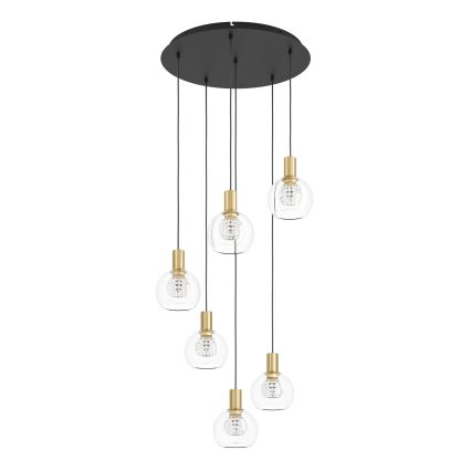 Eglo 390279 - LED Zatemnitveni lestenec na vrvici 6xLED/5,4W/230V 3000K pr. 54 cm zlata