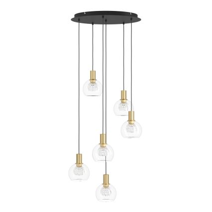 Eglo 390279 - LED Zatemnitveni lestenec na vrvici 6xLED/5,4W/230V 3000K pr. 54 cm zlata