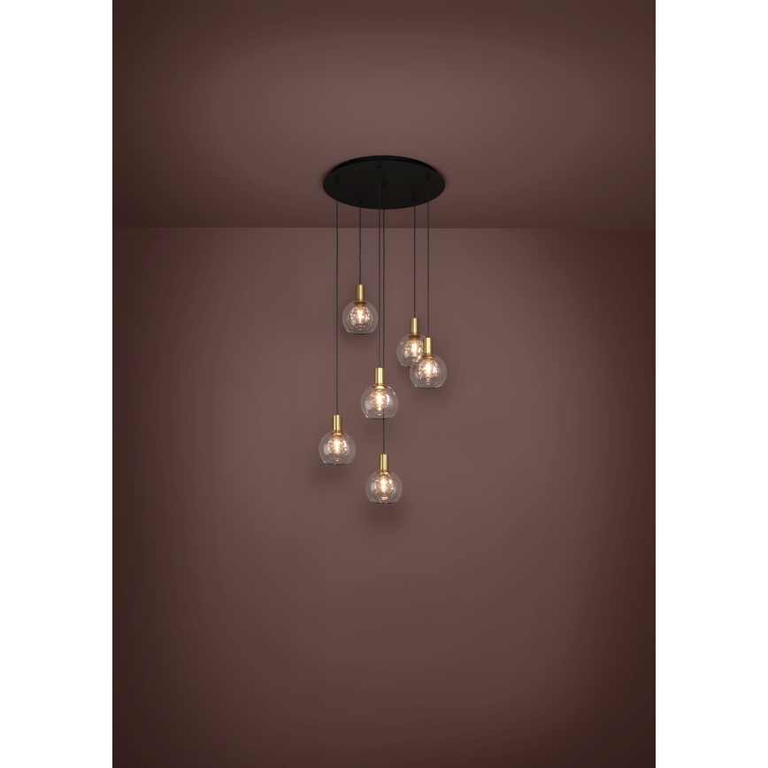 Eglo 390279 - LED Zatemnitveni lestenec na vrvici 6xLED/5,4W/230V 3000K pr. 54 cm zlata
