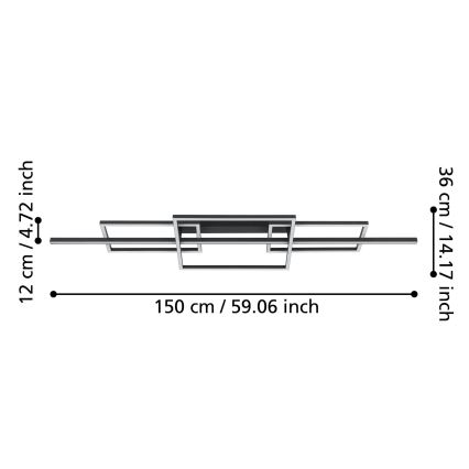 Eglo - LED Zatemnitveni lestenec LED/34,5W/230V 3000K črna