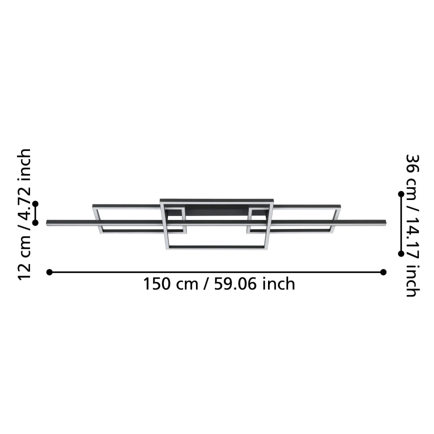 Eglo - LED Zatemnitveni lestenec LED/34,5W/230V 3000K črna
