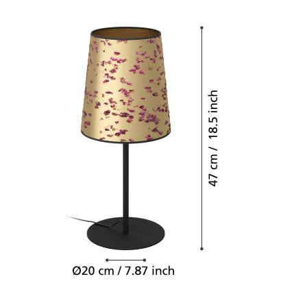 Eglo - Namizna svetilka 1xE27/25W/230V zlata/roza