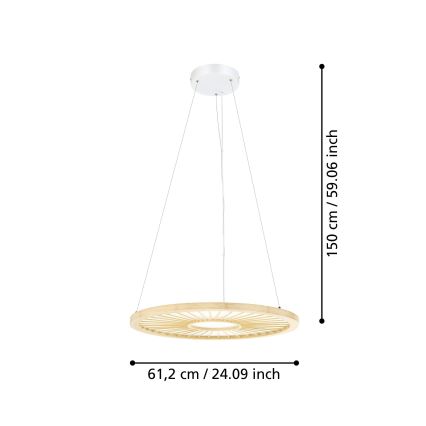 Eglo - LED Zatemnitveni lestenec na vrvici LED/36W/230V 4000K bež