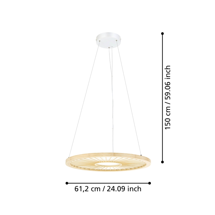 Eglo - LED Zatemnitveni lestenec na vrvici LED/36W/230V 4000K bež