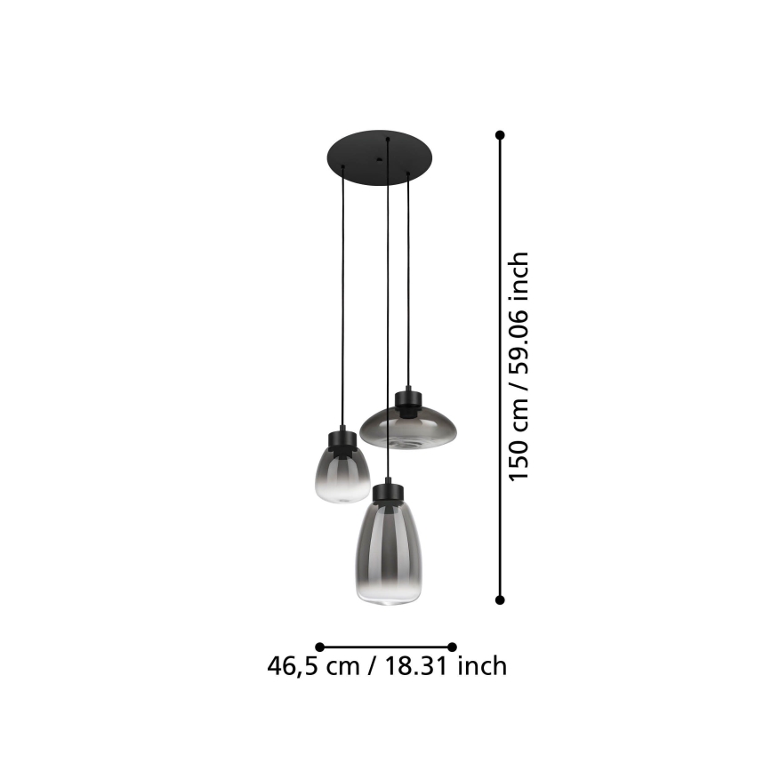 Eglo - LED Zatemnitveni lestenec na vrvici 3xLED/5,4W/230V 2700K dimna