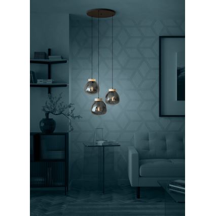 Eglo - Lestenec na vrvici 3xE27/40W/230V dimna